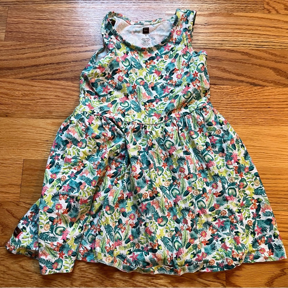 Tea Collection tropical floral print tank dress size 5